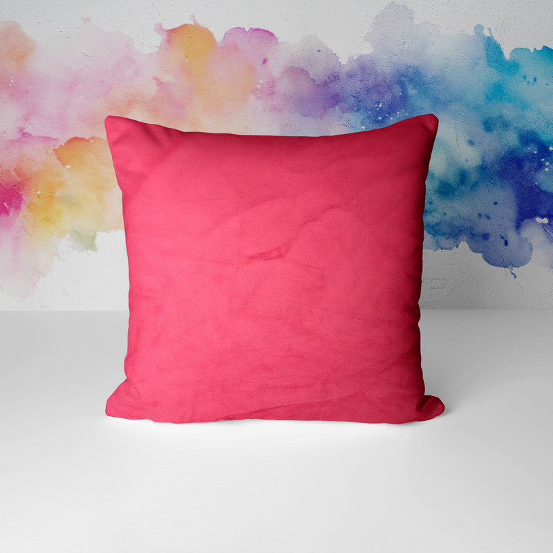 Plush velvet cushion-Red