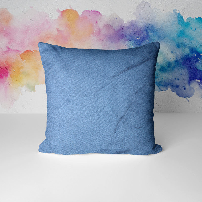 Plush velvet cushion-Indigo