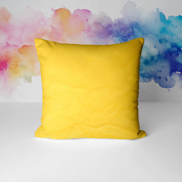 Plush velvet cushion-Yellow