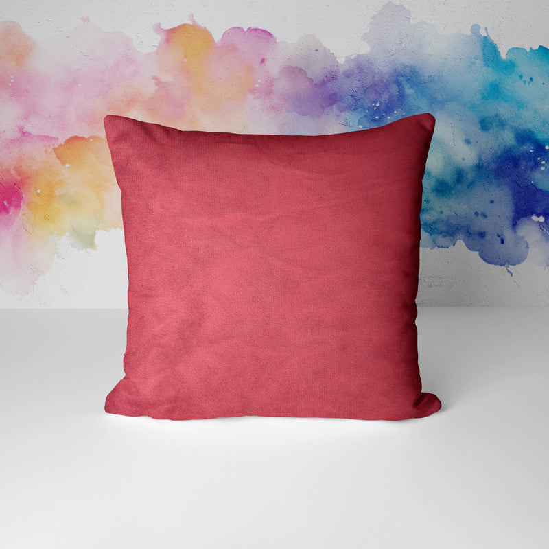 Plush velvet cushion-Maroon