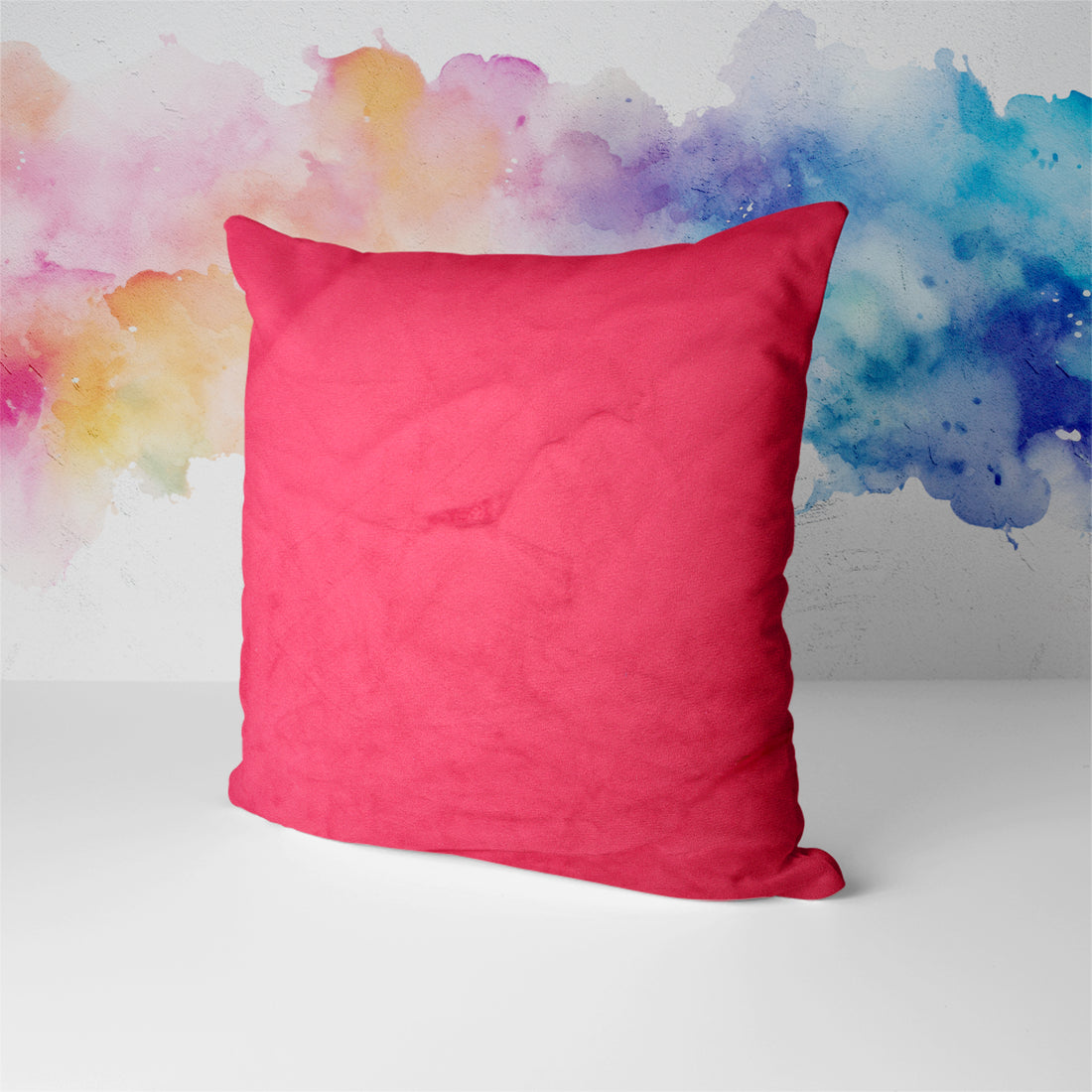 Plush velvet cushion-Red