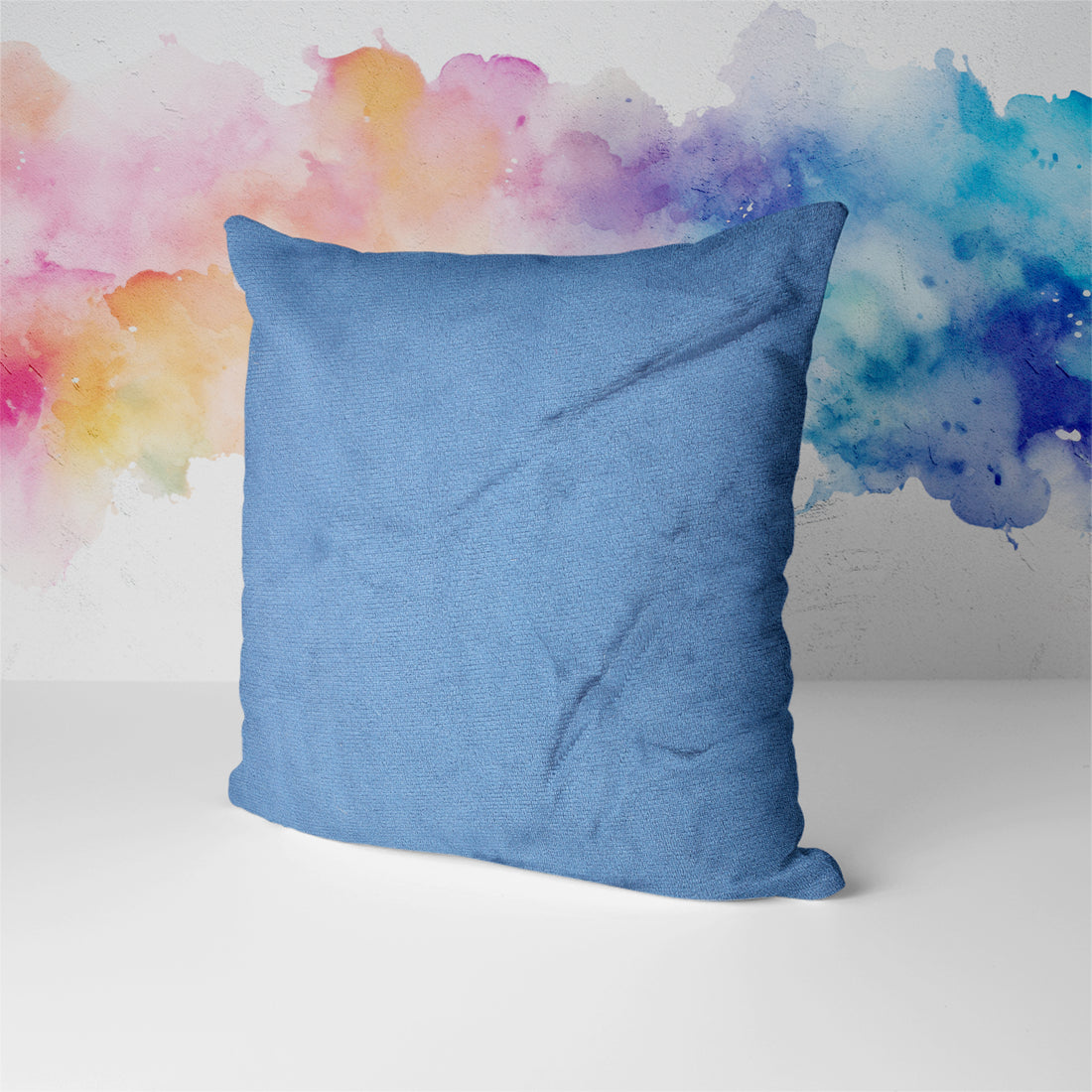 Plush velvet cushion-Indigo