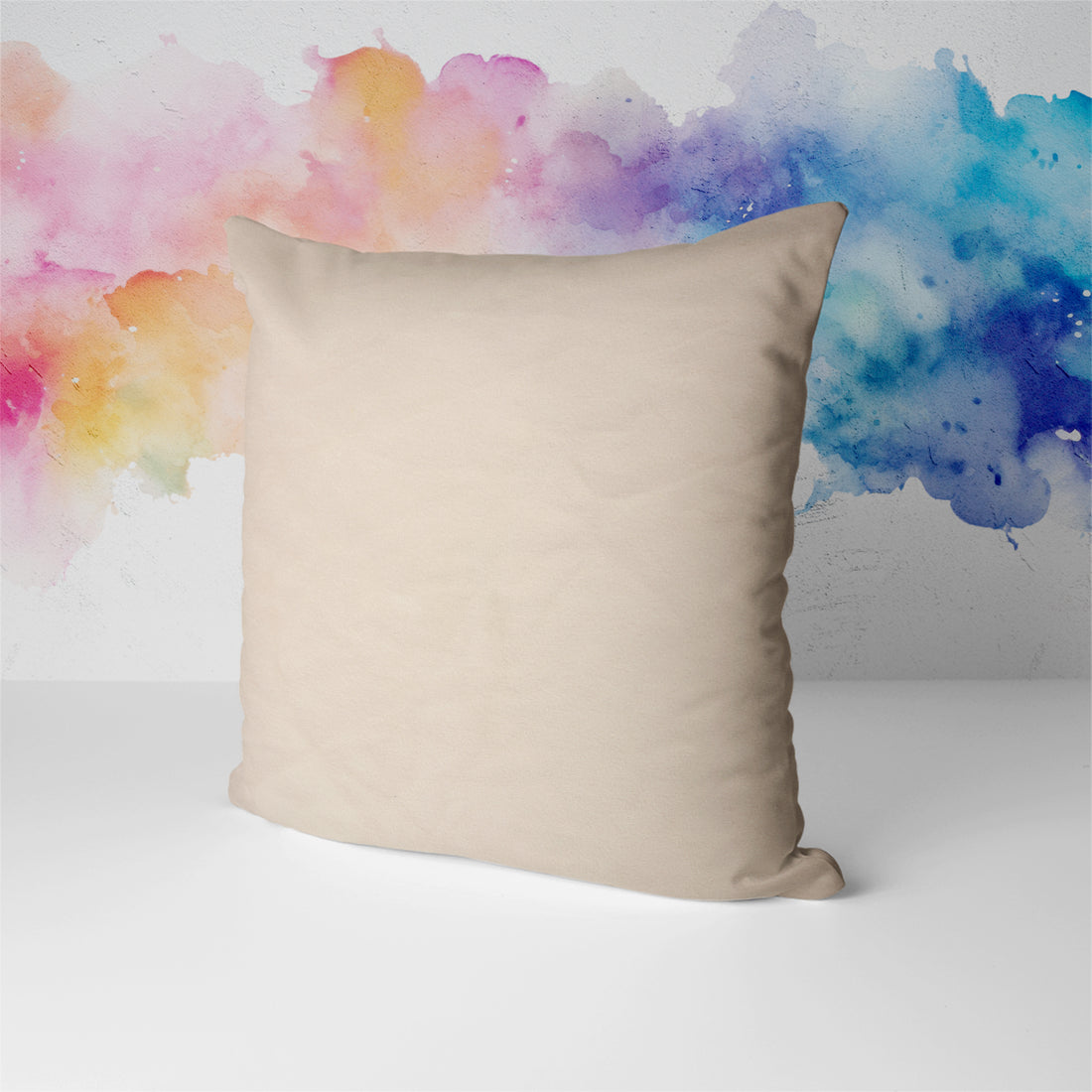 Plush velvet cushion-Cream