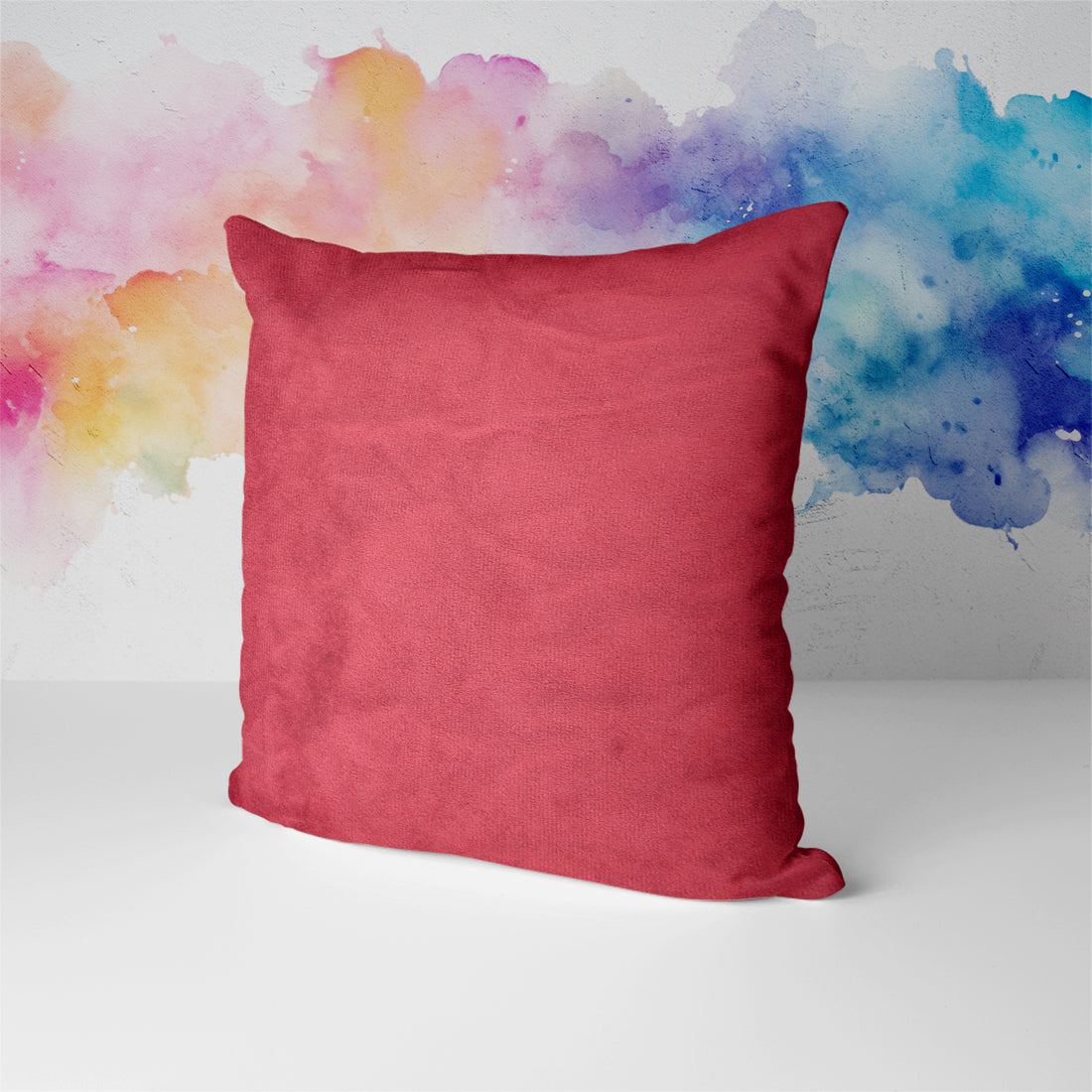 Plush velvet cushion-Maroon