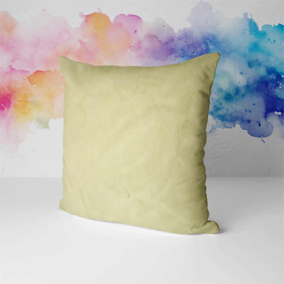 Plush velvet cushion-Olive Green