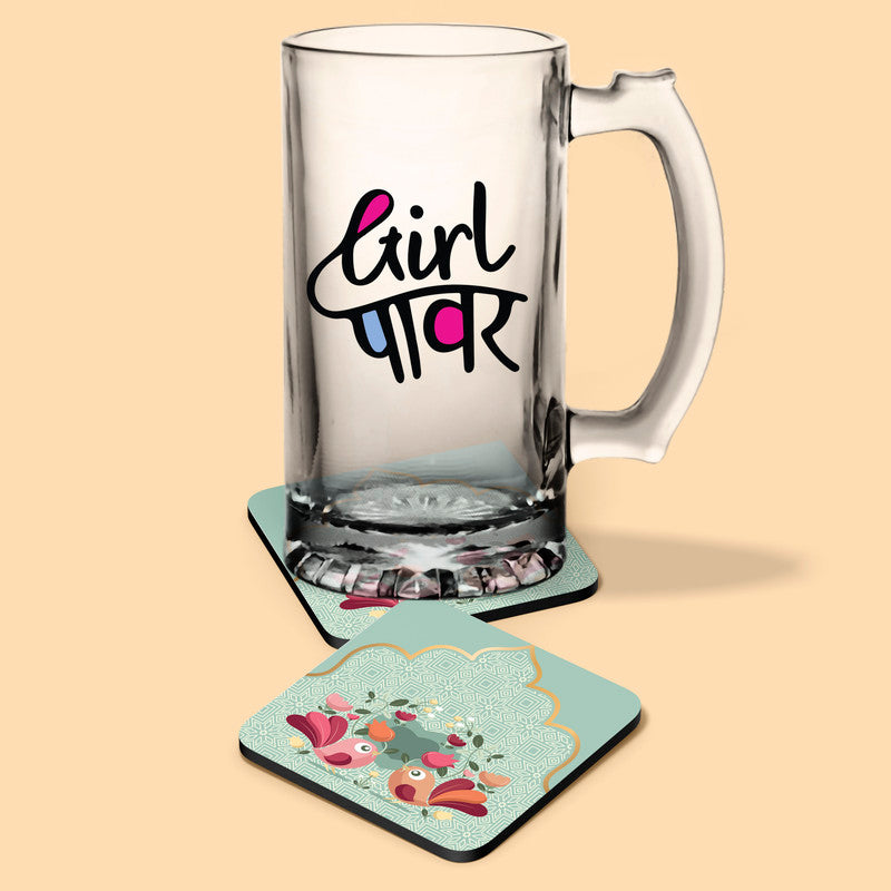 Frosted Beer Mug Girl Power AND Traditional Wings