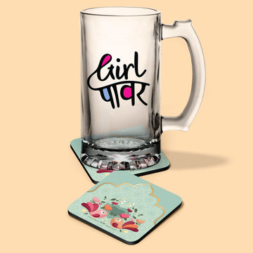 Frosted Beer Mug Girl Power AND Traditional Wings