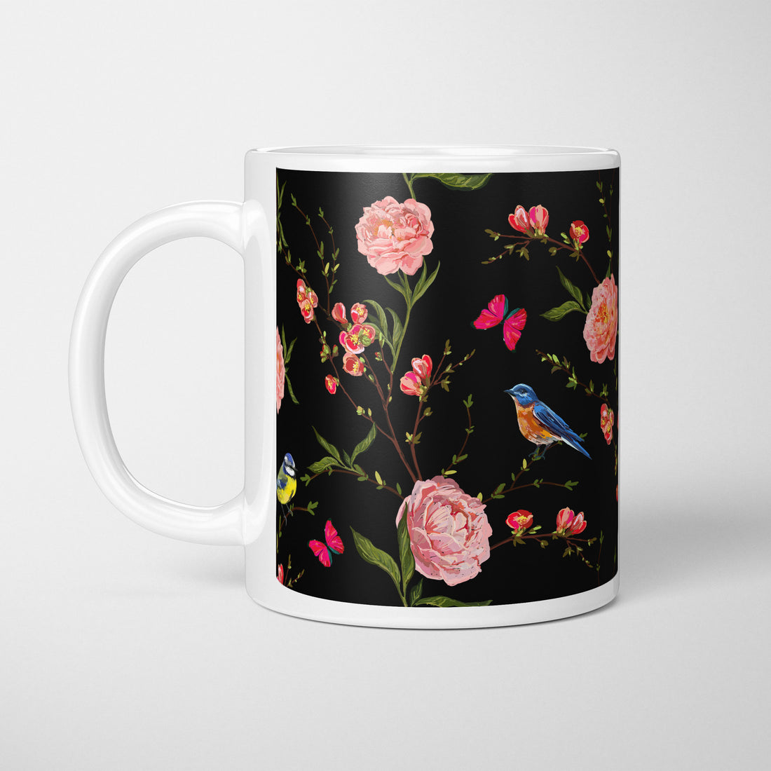 Feathered Blossom Mug + Coaster