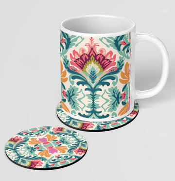 Colorful Chaos Fiesta Mug + Coaster