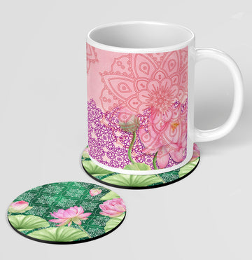 Mug-Lotus Tapestry & Coaster-Patterned Lotus