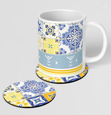 Moroccan Pattern Mug + Coaster